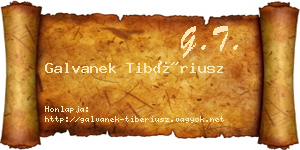 Galvanek Tibériusz névjegykártya